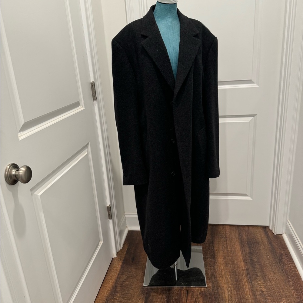 Chaps long wool blend black/grey coat.